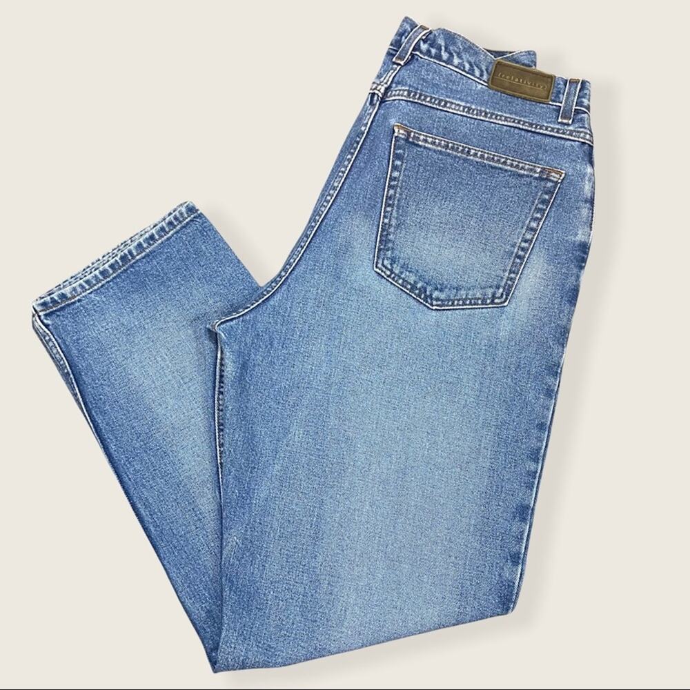 Vintage 90s Relativity Size 14 Light/Medium Wash 100% Cotton High Rise Mom Jeans